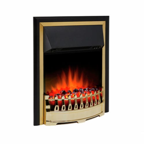 Focolare aperto elettrico - CROFTON - Dimplex - a 1 faccia / in ottone / da incasso