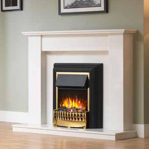Focolare aperto elettrico - KINGSLEY DELUXE - Dimplex - a 1 faccia / in ottone / in plastica