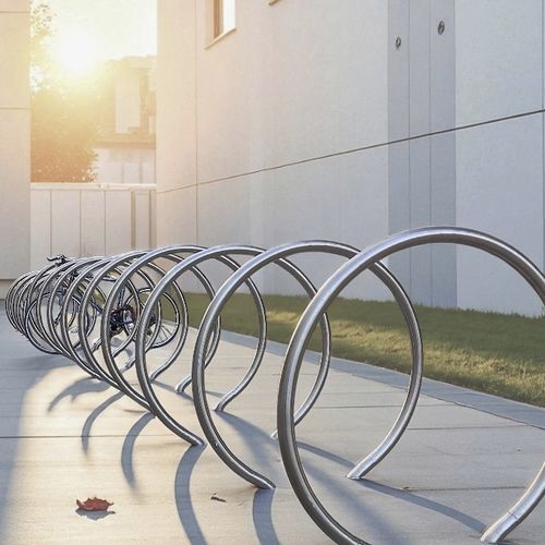 Rastrelliera per biciclette a pavimento - DUMUAP-02 - DEPORTES URBANOS - con sistema di sicurezza / per parcheggio / in acciaio inossidabile