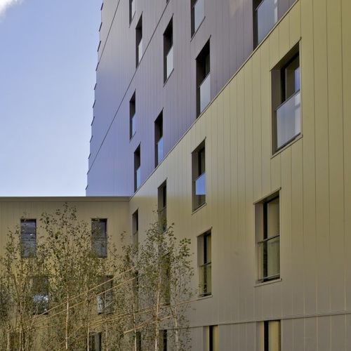 Rivestimento di facciata a doghe - HAIRPLAN® 300 - ArcelorMittal Building Solutions - a cassetta / in acciaio / liscio