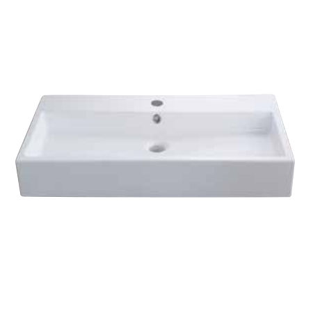 Lavabo da appoggio - TANK 2 - LINE ART - in ceramica / rettangolare / 1 foro