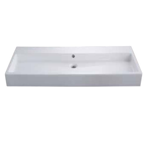 Lavabo da appoggio - TANK 3 - LINE ART - in ceramica / rettangolare / senza foro