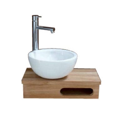 Mobile lavabo sospeso - 6014 SERIES - LINE ART - in teak / contemporaneo / senza ante