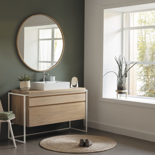 Mobile lavabo sospeso - BELT - LINE ART - da appoggio / in rovere / contemporaneo
