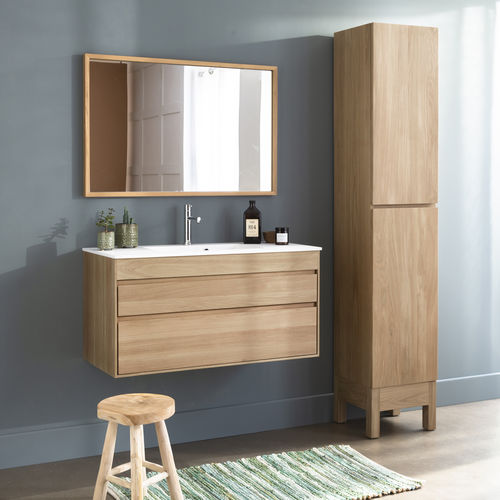 Mobile lavabo sospeso - STREAMLINE - LINE ART - in rovere / contemporaneo / senza ante