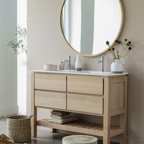Mobile lavabo da appoggio - EASY - LINE ART - in rovere / contemporaneo / senza ante
