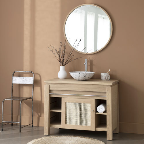 Mobile lavabo da appoggio - ORIGIN - LINE ART - in rovere / in pietra / classico