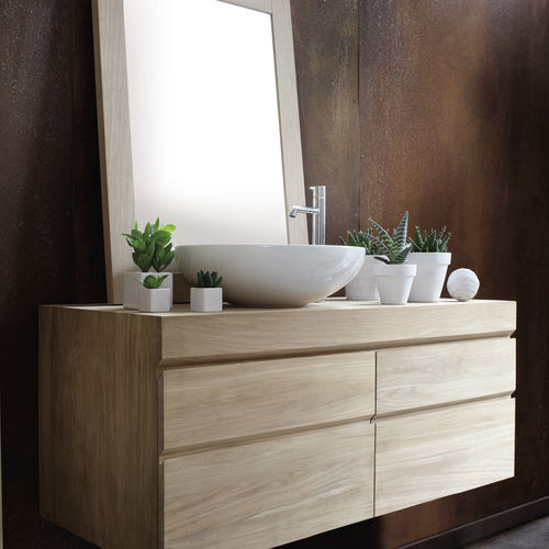 Mobile lavabo sospeso - URBAN - LINE ART - in teak / contemporaneo / senza ante