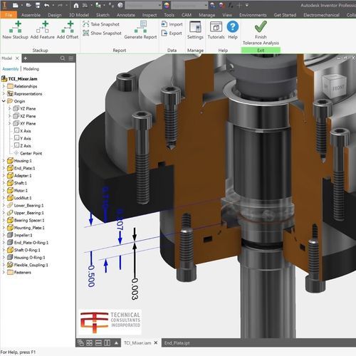 Software di progettazione - INVENTOR TOLERANCE - Autodesk - di analisi e di simulazione / CAM / per struttura in acciaio