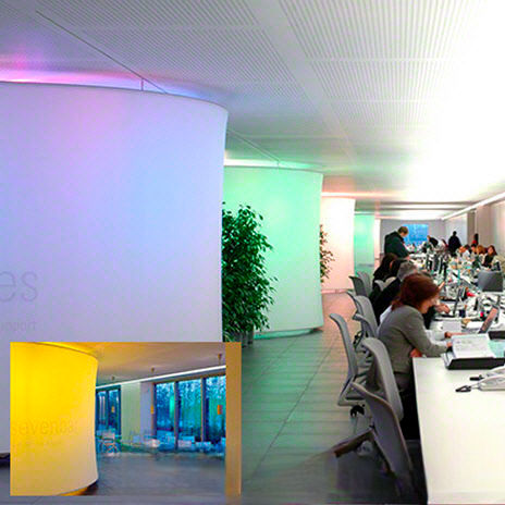 Soffitto teso in alluminio - BARRISOL - in tela / per muro / da interno