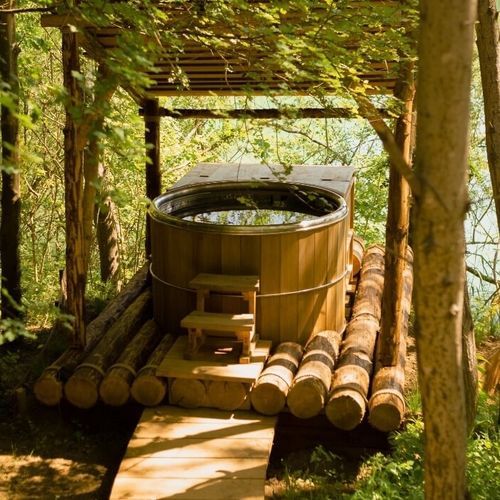 Tinozza finlandese in cedro - SSHT 160  - Swiss Thai Water Solution Co.,LTD - in acciaio inossidabile / per uso residenziale / contract