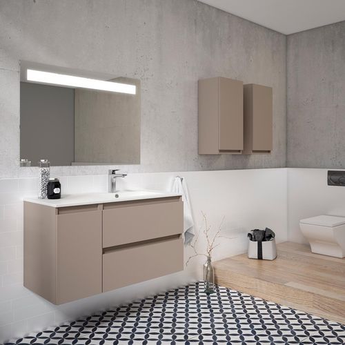 Mobile lavabo sospeso - BOX  - Visobath - in laminato / contemporaneo / con sportello