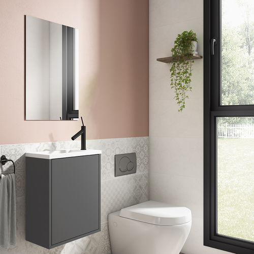 Mobile lavabo sospeso - LOFT  - Visobath - in laminato / contemporaneo / con sportello