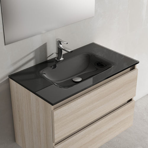Lavabo da appoggio - OPTICO  - Visobath - in vetro / rettangolare / 1 foro