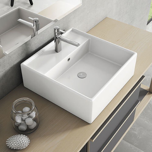 Lavabo da appoggio - CONCEPT  - Visobath - in ceramica / quadrato / 1 foro