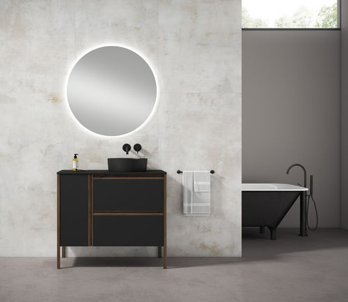 Mobile lavabo da appoggio - ICON - Visobath - in noce / in MDF / contemporaneo