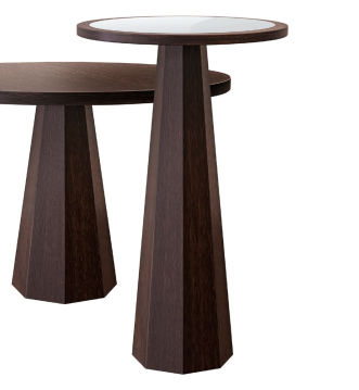Tavolo alto contemporaneo - VTA316 - Voila Spanish Furniture S.L. - impiallacciato in legno / in noce americano / con supporto in noce americano