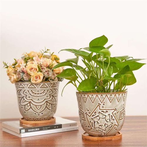 Vaso da giardino in ceramica - AN0032 series - Guangzhou Ancooly Gardening LTD - da appoggio / rotondo / per uso residenziale