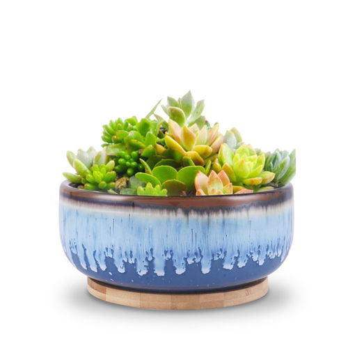 Vaso da giardino in ceramica smaltata - AN0062 - Guangzhou Ancooly Gardening LTD - da appoggio / rotondo / per uso residenziale
