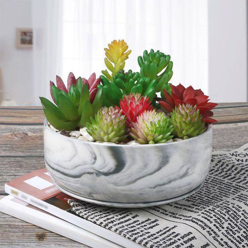Vaso da giardino in ceramica - AN008/AN009/AN0010 - Guangzhou Ancooly Gardening LTD - in marmo / ad isola / rotondo