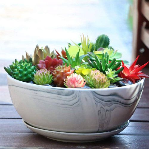 Vaso da giardino in ceramica - AN0011/AN0012/AN0013 - Guangzhou Ancooly Gardening LTD - in marmo / da appoggio / rotondo