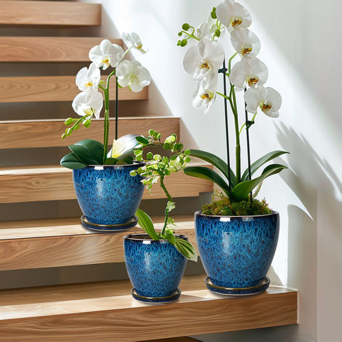 Vaso da giardino in ceramica smaltata - AN1513193 series - Guangzhou Ancooly Gardening LTD - da appoggio / rotondo / per uso residenziale