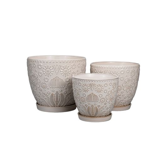 Vaso da giardino in ceramica smaltata - AN173002 Series - Guangzhou Ancooly Gardening LTD - ad isola / conico / per uso residenziale