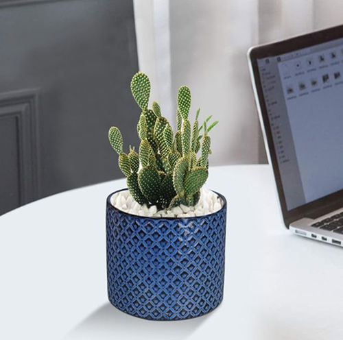 Vaso da giardino in ceramica smaltata - AN0055-1 - Guangzhou Ancooly Gardening LTD - ad isola / cilindrico / per uso residenziale