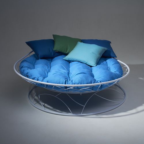 Letto da giardino rotondo - BIG BASKET - Studio Stirling - matrimoniale / contemporaneo / reclinabile