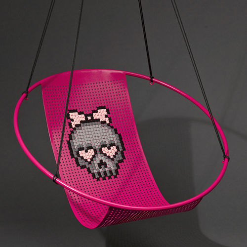 Sedia sospesa contemporanea - EMBROIDERY - Studio Stirling - da esterno / da interno / in acciaio