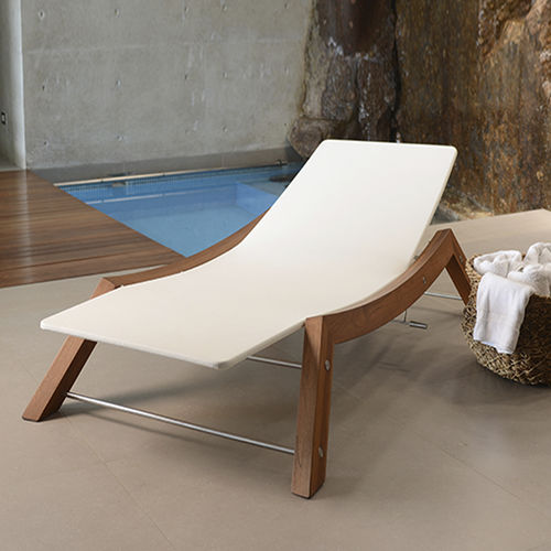 Lettino prendisole contemporaneo - WINDMASTER  - Beltempo USA - in poliestere / in tessuto vinilico / in teak