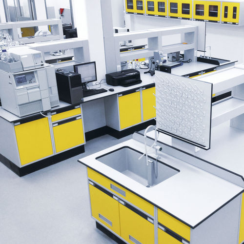 Tavolo da lavoro contemporaneo - DEBO-LABENCH-04 - DEBO - in HPL / con supporto in laminato / rettangolare