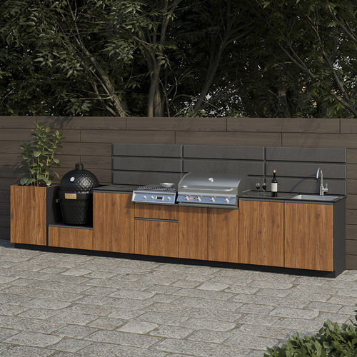 Cucina da esterno - Outdoor Kitchen - DEBO - contemporanea / in laminato / con maniglia integrata