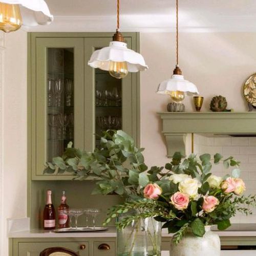 Lampada a sospensione - AVALON - Lyngard - in ottone / in nichel / in porcellana
