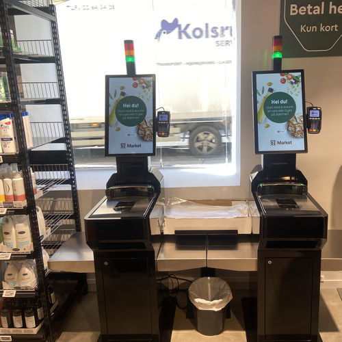 Cassa automatica per supermercato - Custom - ML Infokiosks - da terra