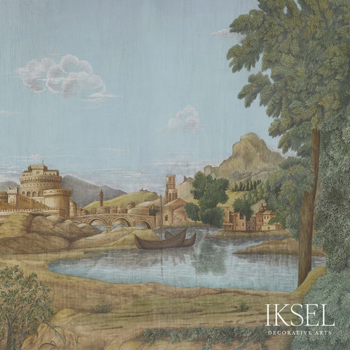 Carta da parati contemporanea - SC122 Arcadia - Iksel Decorative Arts - con motivi naturali / panoramica / personalizzabile