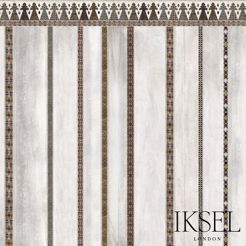 Carta da parati contemporanea - SC139 Palermo Stripes Original - Iksel Decorative Arts - panoramica / con motivi geometrici / grigia
