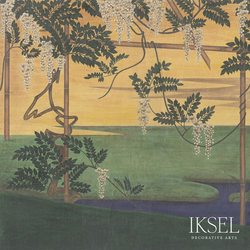 Carta da parati contemporanea - MU102 Wisteria in Landscape - Iksel Decorative Arts - con motivi naturali / con motivi floreali / motivi cinesi
