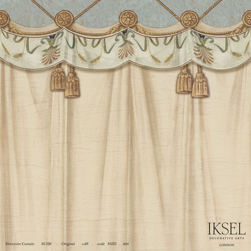 Carta da parati contemporanea - SC126 Directoire Curtain  - Iksel Decorative Arts - panoramica / con motivi geometrici / con motivo per bambini