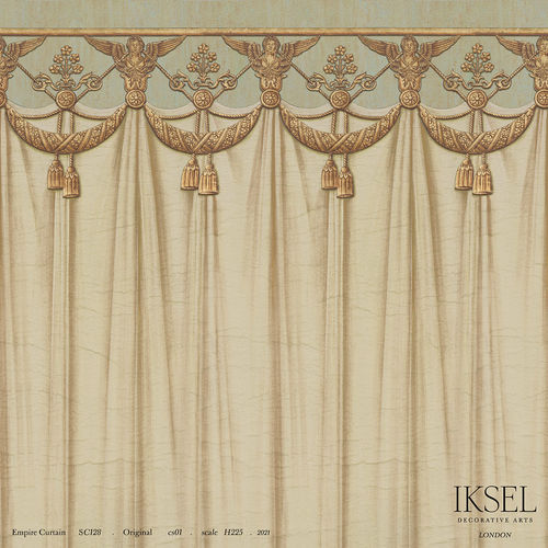 Carta da parati contemporanea - SC128 Empire Curtain  - Iksel Decorative Arts - panoramica / con motivi geometrici / bianca