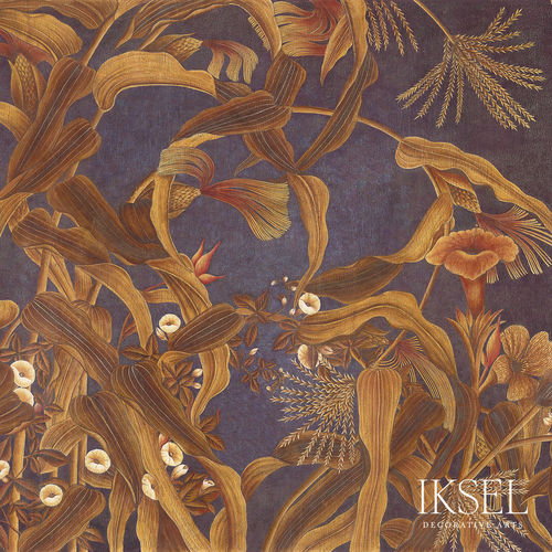Carta da parati contemporanea - SC129 Japanese Cornflowers - Iksel Decorative Arts - in vinile / con motivi naturali / con motivi floreali