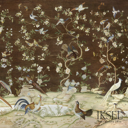 Carta da parati contemporanea - SC147 DUTCH TREE OF LIFE - Iksel Decorative Arts - in fibra di vetro / in vinile / con motivi floreali
