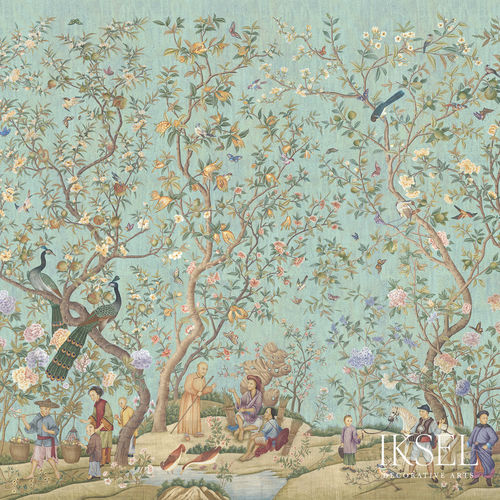 Carta da parati contemporanea - QIANLONG GARDEN - Iksel Decorative Arts - in vinile / in fibra di vetro / con motivi naturali
