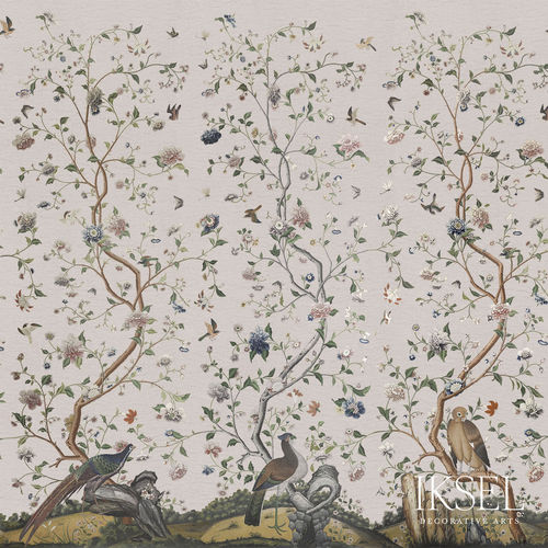 Carta da parati contemporanea - SC132 COSTERMANS GARDEN - Iksel Decorative Arts - in fibra di vetro / in vinile / con motivo con animali