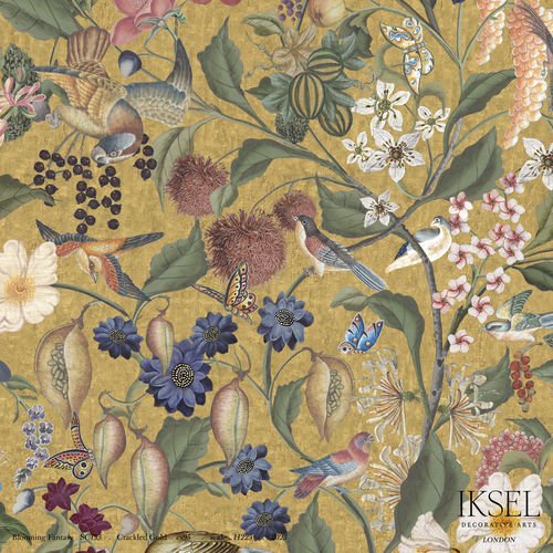 Carta da parati contemporanea - SC153 Blooming Fantasy - Iksel Decorative Arts - in fibra di vetro / in vinile / con motivi naturali