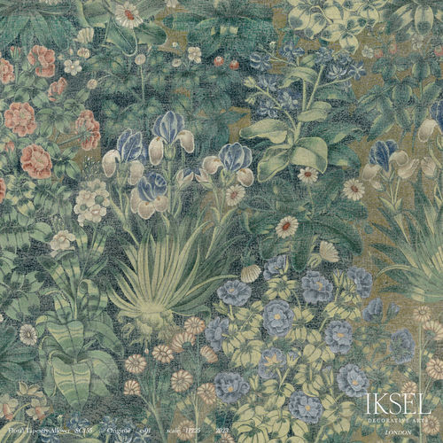 Carta da parati contemporanea - SC155 Floral Tapestry Allover - Iksel Decorative Arts - in fibra di vetro / in vinile / con motivi naturali