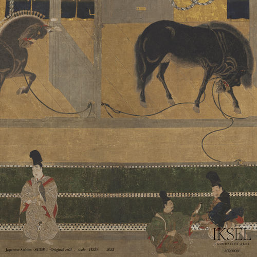 Carta da parati contemporanea - SC158 Japanese Stables - Iksel Decorative Arts - in fibra di vetro / in vinile / con animali