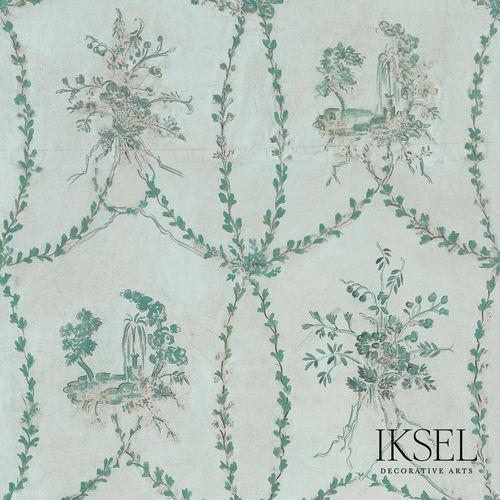 Carta da parati contemporanea - RW412 Dominos Louis XVI - Iksel Decorative Arts - in fibra di vetro / in vinile / a fiori