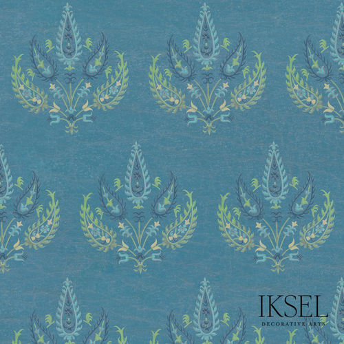 Carta da parati contemporanea - RW204 Embroidered Flowers - Iksel Decorative Arts - in fibra di vetro / in vinile / in PVC