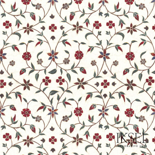 Carta da parati contemporanea - RW303 Indian Arabesque - Iksel Decorative Arts - in fibra di vetro / in vinile / in PVC